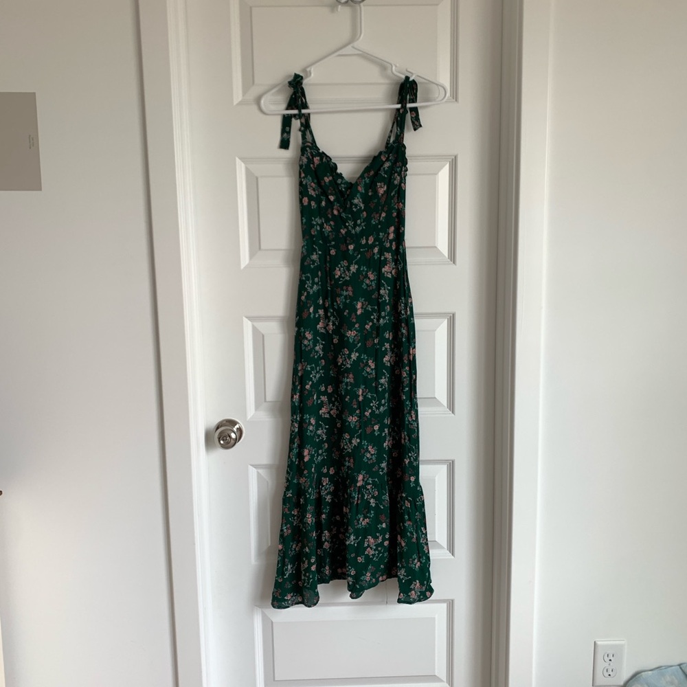 Reformation Floral Green Maxi Dress